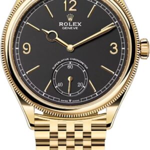 1908 Black Dial Yellow Gold Settimo Bracelet Men's Watch 52508-0007