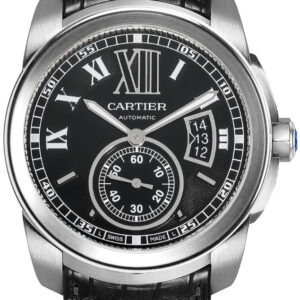 calibre de cartier black dial mens watch w7100041