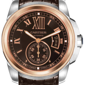 calibre de cartier brown 42mm mens watch w7100051