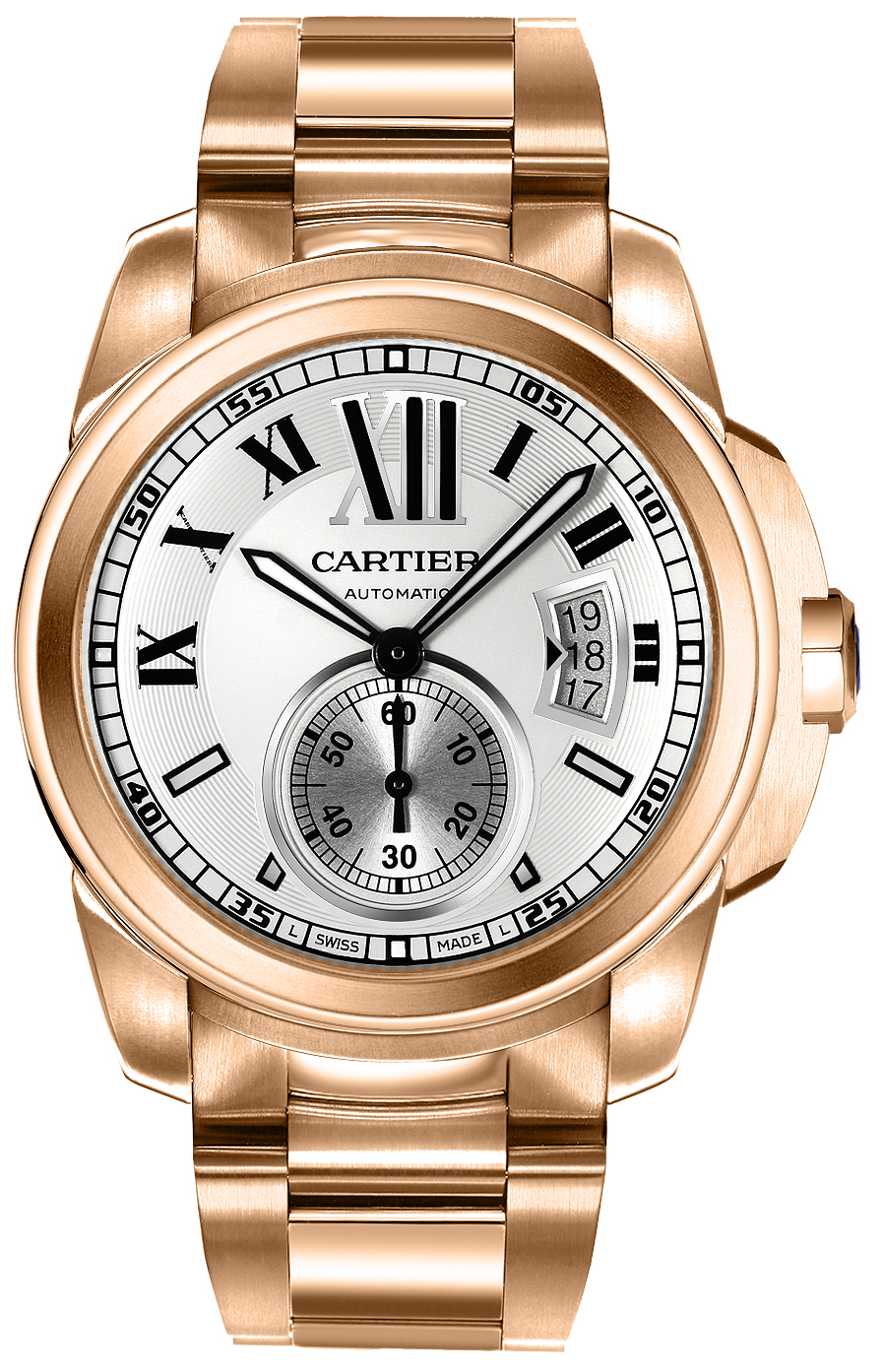 calibre de cartier solid 18k rose gold mens watch w7100018 calibre de cartier solid 18k rose gold mens watch w7100018