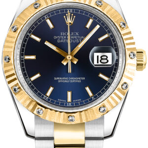 Datejust 31 Blue Dial Diamond Bezel Two Tone Watch 178313