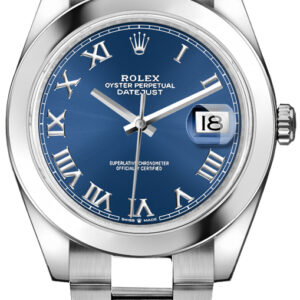 Datejust 41 Blue Roman Numeral Dial Men's Watch 126300-0017