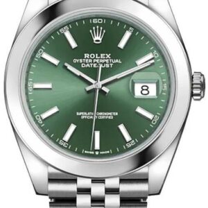 Datejust 41 Mint Green Dial Oystersteel Men's Watch 126300-0020