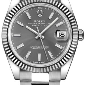 Datejust 41 Oystersteel Rhodium Men's Watch 126334-0013