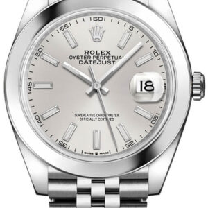 Datejust 41 Silver Dial Smooth Bezel Men's Watch 126300-0004