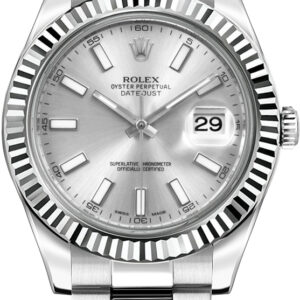 Datejust II 41 Automatic White Gold Bezel Watch 116334