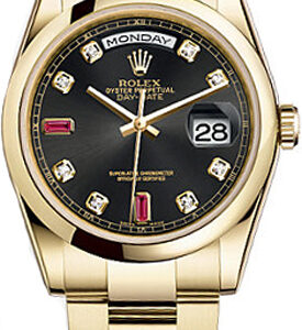 Day-Date 36 Black Dial Watch 118208-0322