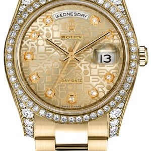Day-Date 36 Gold Diamond Swiss Watch 118388