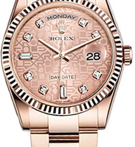 Day-Date 36 Pink Diamond Gold Watch 118235-0057