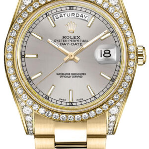 Day-Date 36 Silver Dial Gold Oyster Bracelet Watch 118388-0185