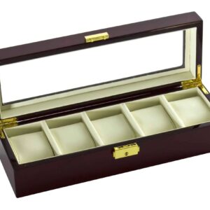 diplomat 5 piece glossy rosewood watch box