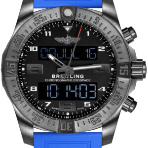 Exospace B55 Black Titanium Blue Rubber Strap Men's Watch VB5510H1/BE45-235S