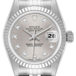 Lady-Datejust 26 White Gold Fluted Bezel Women's Watch 69174