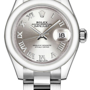 Lady-Datejust 28 Silver Roman Numeral Oyster Bracelet Watch 279160-0008