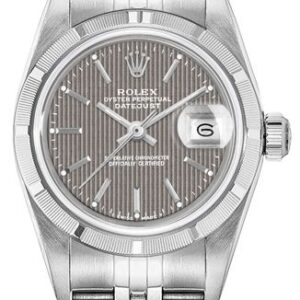 Oyster Perpetual 26 Date Rhodium Tapestry Dial Women's Watch 69190