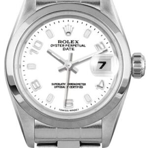 Oyster Perpetual 26 Stainless Steel White Arabic Dial Women's Watch 79160
