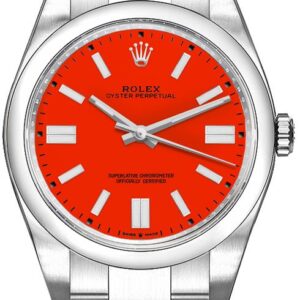 Oyster Perpetual 36 Oystersteel Coral Red Unisex Watch 126000-0007