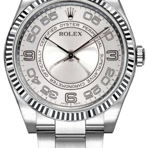 Oyster Perpetual 36 Silver Dial Fluted Bezel Watch 116034