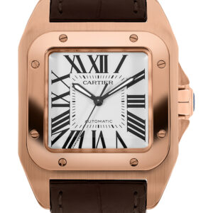 santos 100 18k rose gold mens watch w20108y1