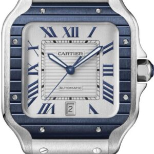 santos de cartier grey dial mens watch wssa0047