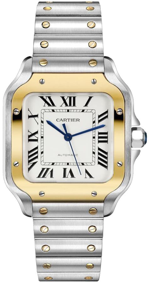 santos de cartier medium gold steel unisex watch w2sa0007 santos de cartier medium gold steel unisex watch w2sa0007