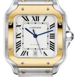 santos de cartier silver dial mens watch w2sa0006