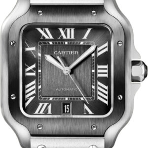santos de cartier stainless steel automatic mens watch wssa0037