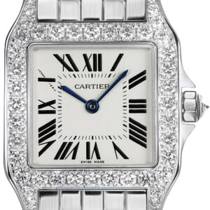 santos demoiselle solid 18k white gold womens watch wf9004y8