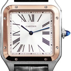 santos dumont large silver dial mens watch w2sa0011