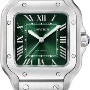 santos medium steel green dial womens watch wssa0061