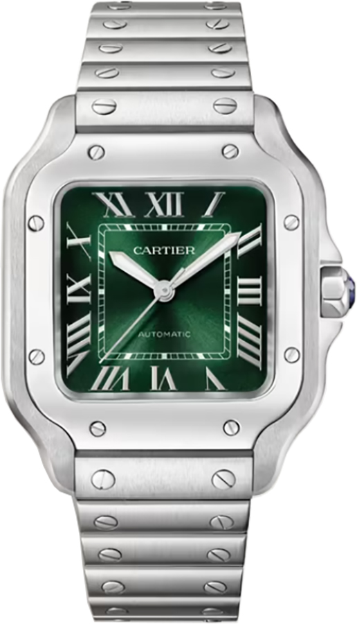 santos medium steel green dial womens watch wssa0061 santos medium steel green dial womens watch wssa0061