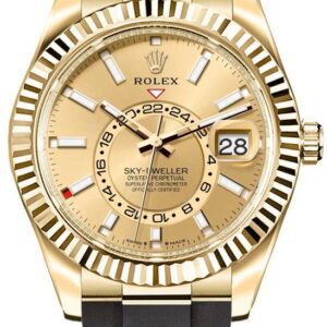 Sky-Dweller Champagne Dial 18k Yellow Gold Men's Watch 336238-0001