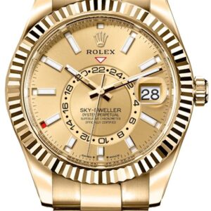 Sky-Dweller Champagne Dial 18k Yellow Gold Men's Watch 336938-0001