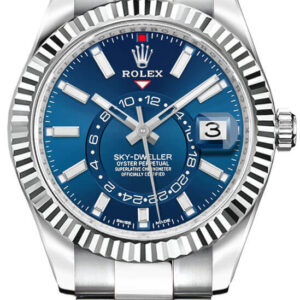 Sky-Dweller Fluted Bezel Oystersteel Men's Watch 326934-0003