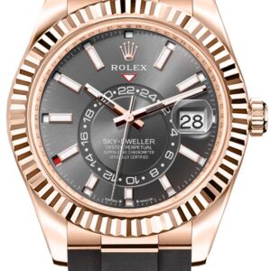 Sky-Dweller Slate Dial 18k Everose Gold Men's Watch 336235-0004