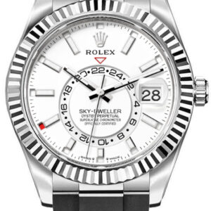 Sky-Dweller White Dial Oysterflex Bracelet Men's Watch 336239-0003