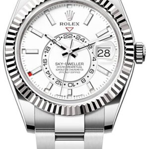 Sky-Dweller White Gold Bezel Oyster Bracelet Men's Watch 336934-0003