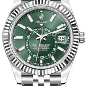 Sky-Dweller White Gold Fluted Bezel Men's Watch 336934-0002