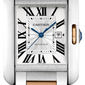 tank anglaise solid 18k rose gold steel luxury watch w5310006