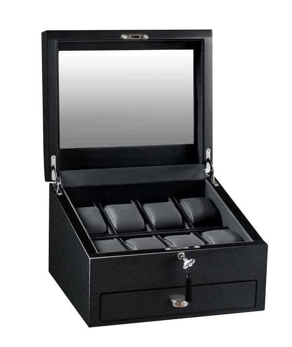 volta 8 carbon fiber watch box with extra storage compartment volta 8 carbon fiber watch box with extra storage compartment