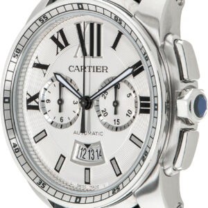 calibre de cartier 42mm silver dial mens watch w7100046