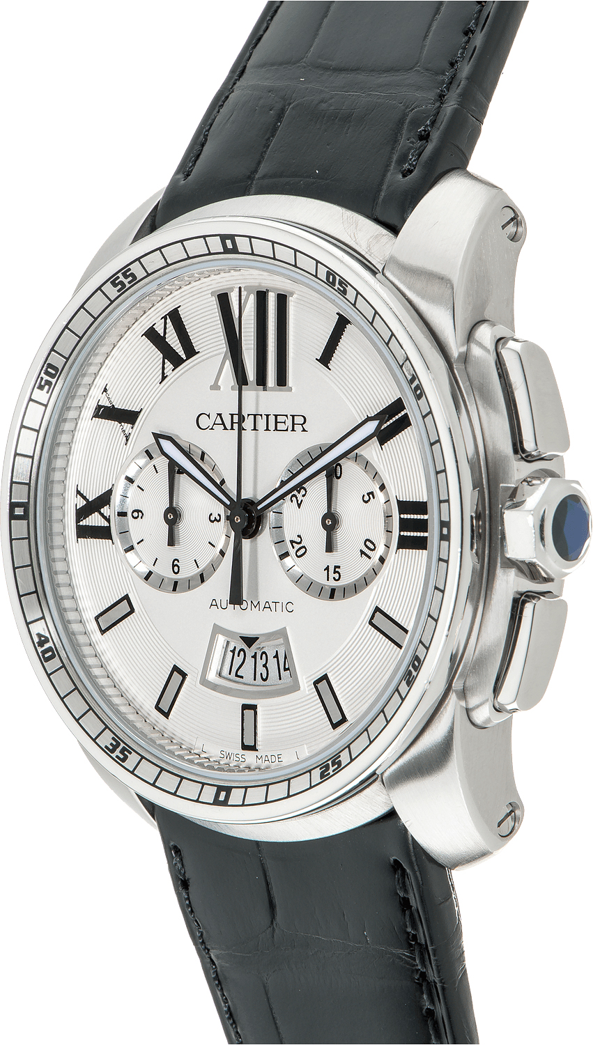 calibre de cartier 42mm silver dial mens watch w7100046 calibre de cartier 42mm silver dial mens watch w7100046