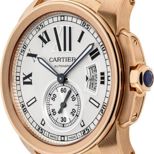 calibre de cartier solid 18k rose gold mens watch w7100018