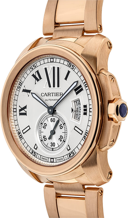 calibre de cartier solid 18k rose gold mens watch w7100018 calibre de cartier solid 18k rose gold mens watch w7100018