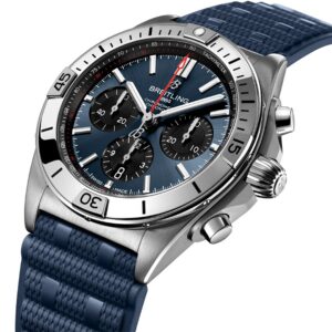 chronomat b01 42 blue black dial steel mens watch ab0134101c1s1