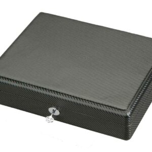 diplomat 18 piece carbon fiber watch box with removable tray