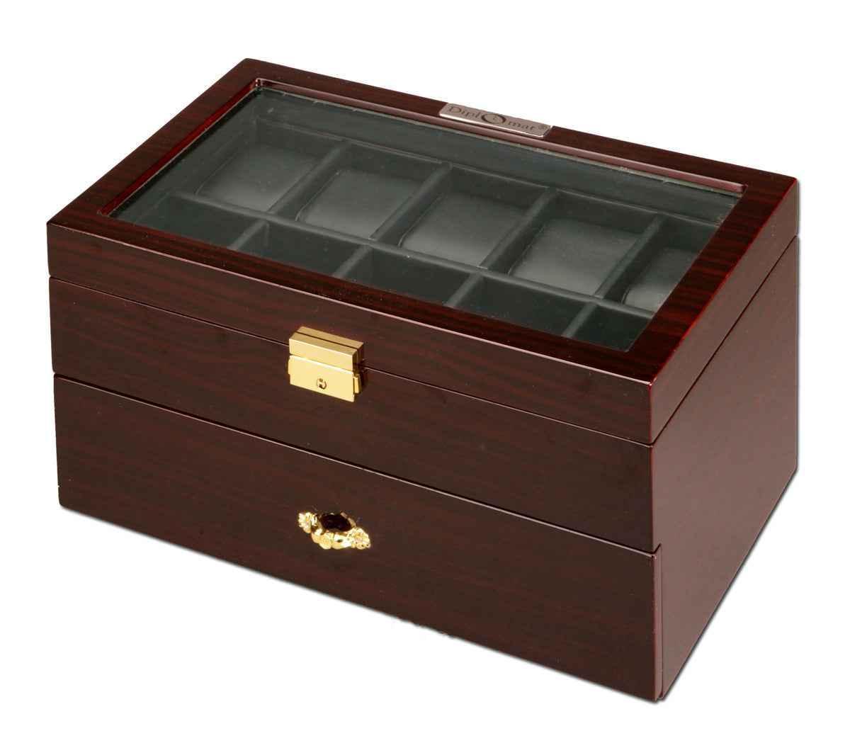 diplomat 20 piece dark ebony wood watch box diplomat 20 piece dark ebony wood watch box