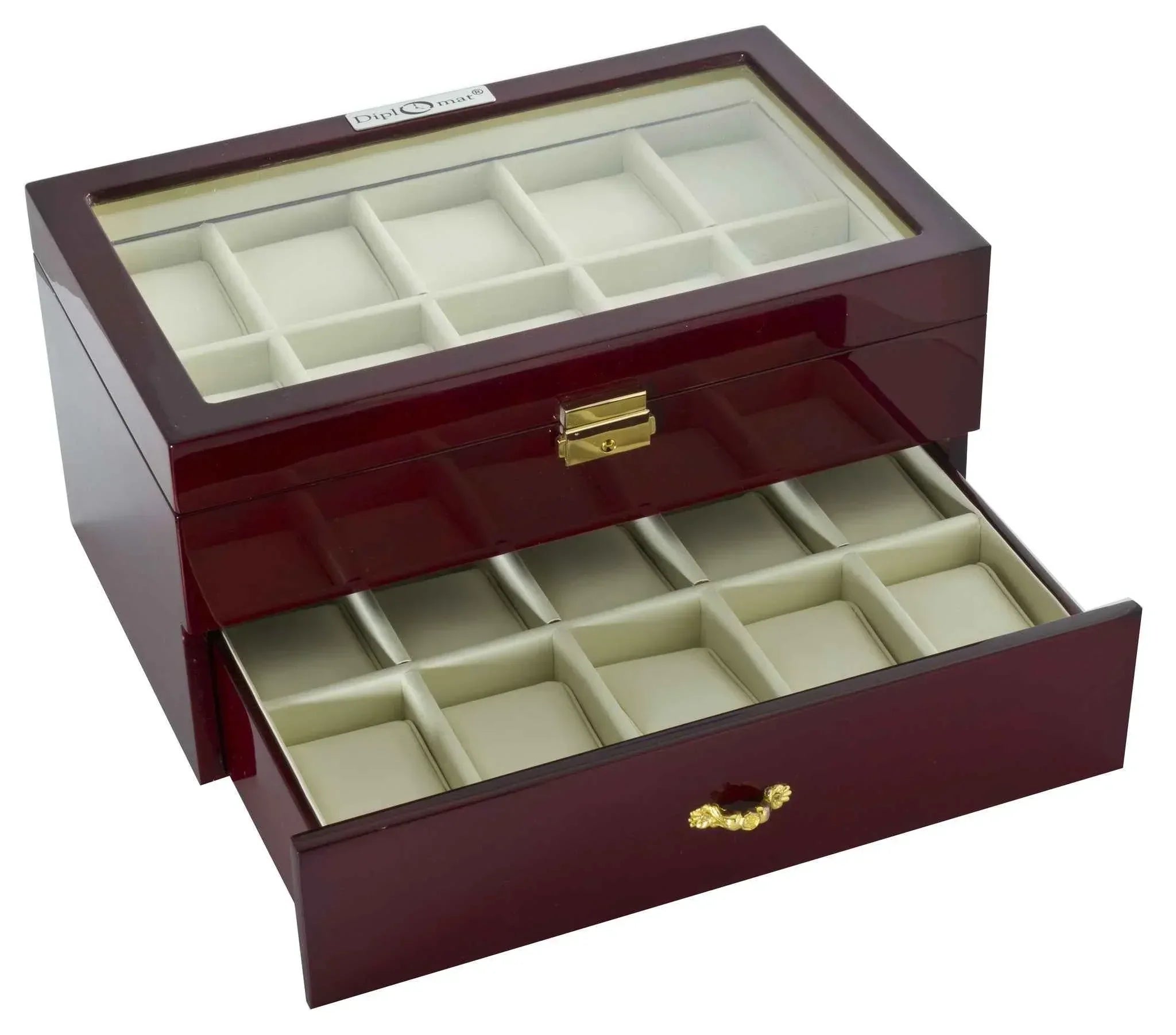 diplomat 20 piece rosewood watch box 1 diplomat 20 piece rosewood watch box 1