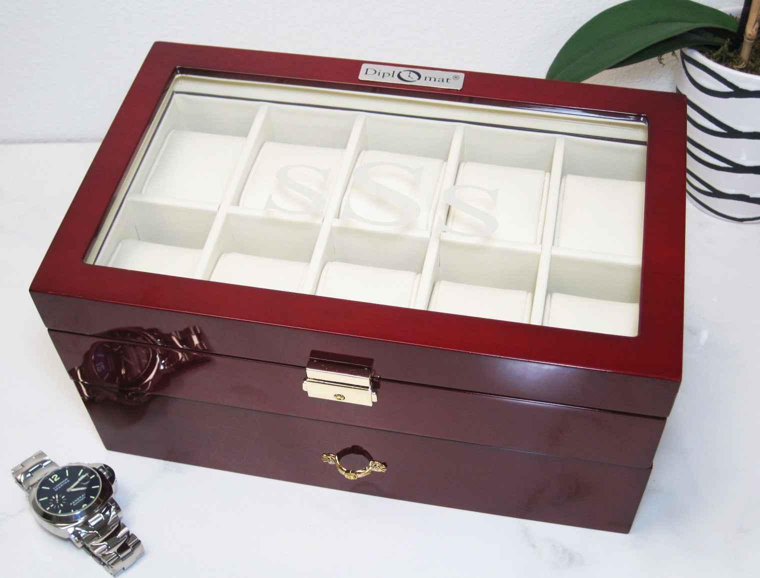 diplomat 20 piece rosewood watch box 2 diplomat 20 piece rosewood watch box 2