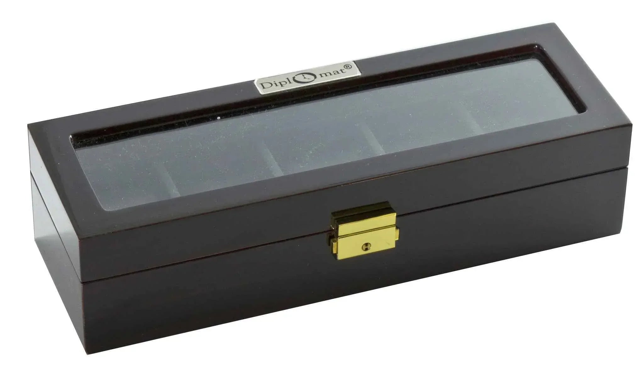 diplomat 5 piece glossy ebony wood watch box diplomat 5 piece glossy ebony wood watch box